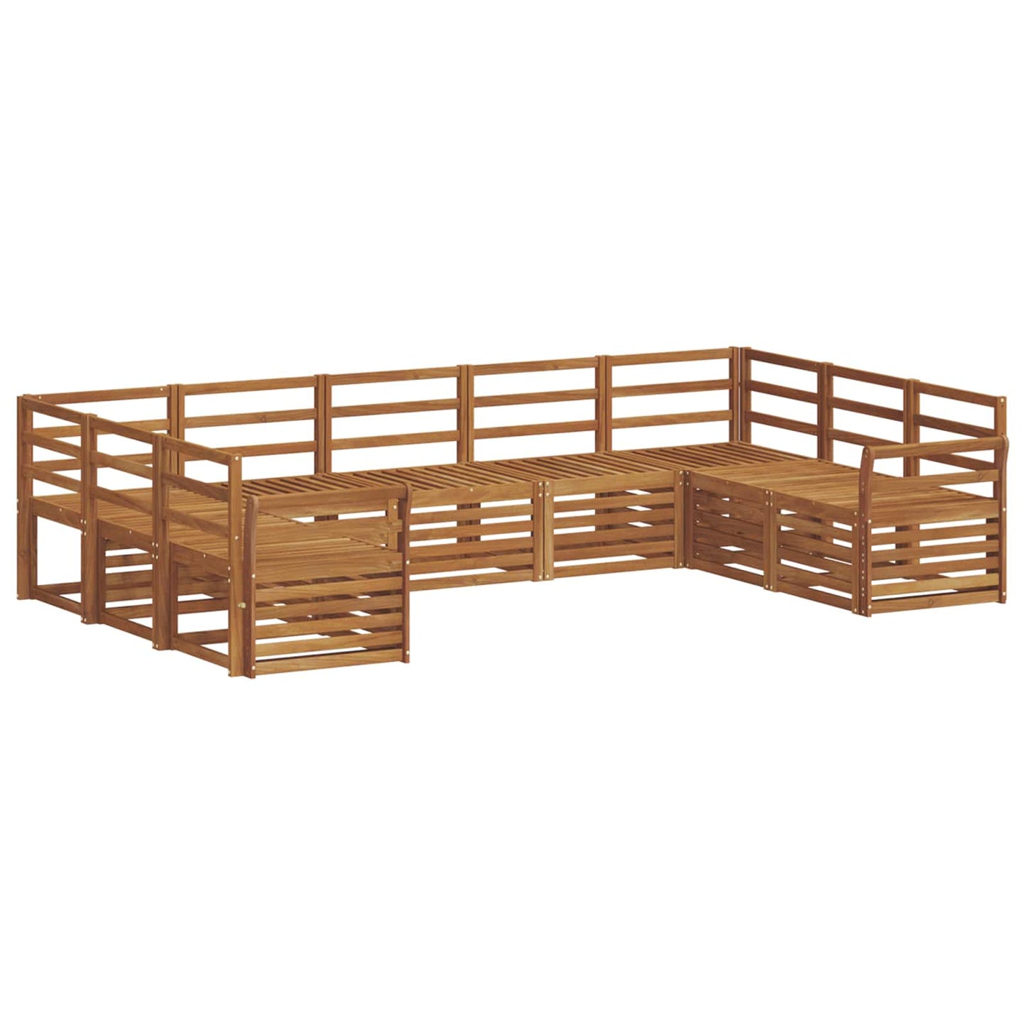 Set divani 9 pcs Naturale Legno di Acacia Massello