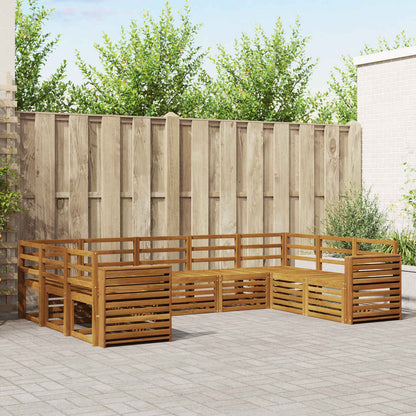 Set divani 9 pcs Naturale Legno di Acacia Massello