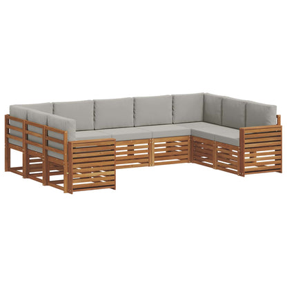 Set divani con cuscino 9 pcs Grigio Naturale e Chiaro