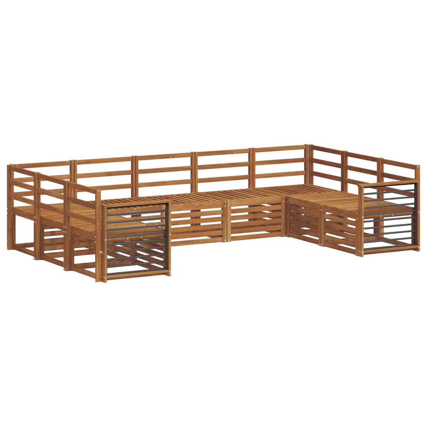 Set divani 9 pcs Naturale Legno di Acacia Massello
