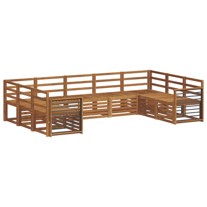 Set divani 9 pcs Naturale Legno di Acacia Massello