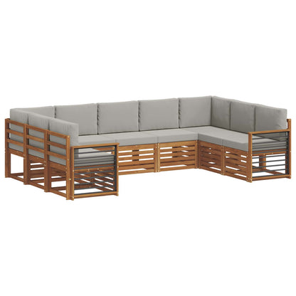 Set divani con cuscino 9 pcs Grigio Naturale e Chiaro