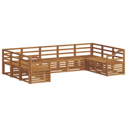 Set divani 9 pcs Naturale Legno di Acacia Massello