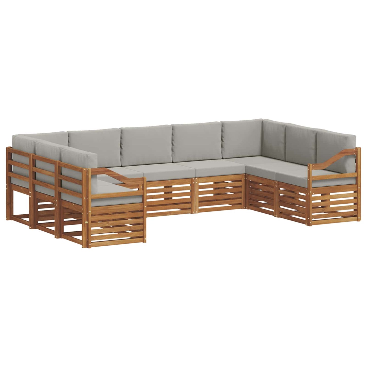 Set divani con cuscino 9 pcs Grigio Naturale e Chiaro