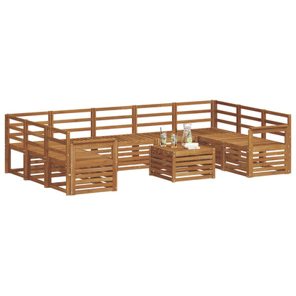 Set divani 10 pcs Naturale Legno di Acacia Massello