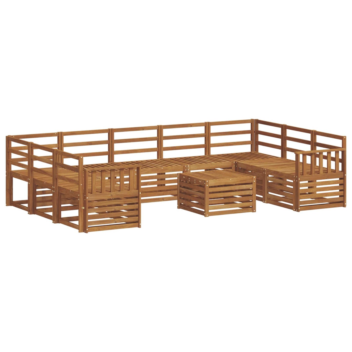 Set divani 10 pcs Naturale Legno di Acacia Massello