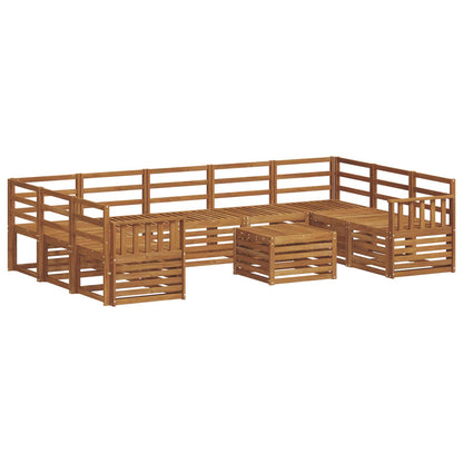 Set divani 10 pcs Naturale Legno di Acacia Massello
