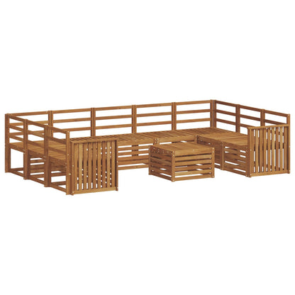 Set divani 10 pcs Naturale Legno di Acacia Massello