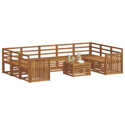 Set divani 10 pcs Naturale Legno di Acacia Massello