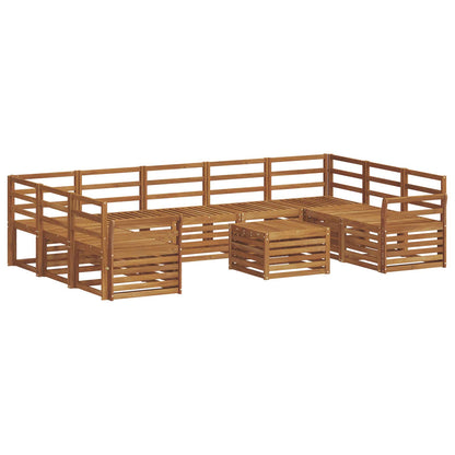 Set divani 10 pcs Naturale Legno di Acacia Massello