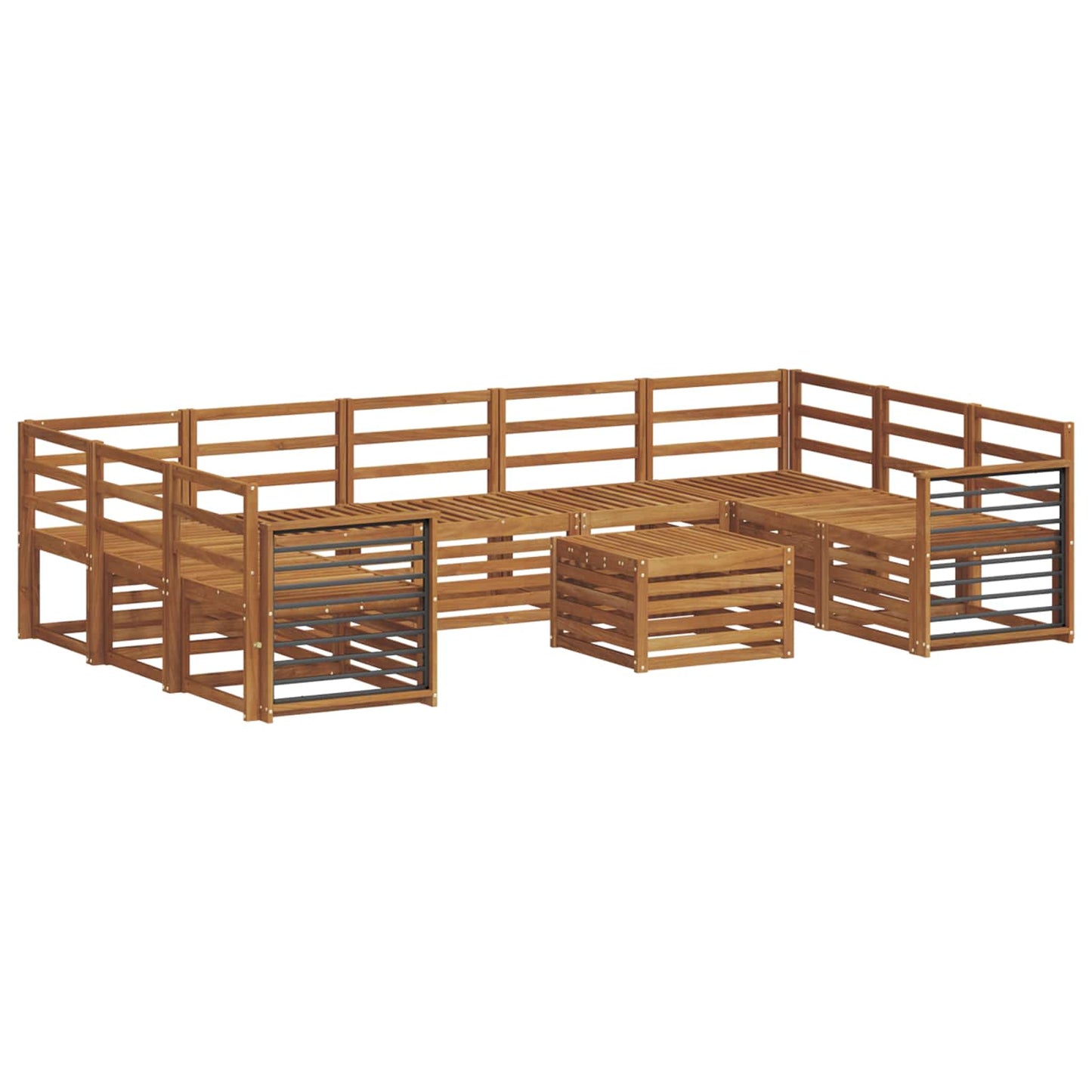 Set divani 10 pcs Naturale Legno di Acacia Massello