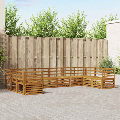 Set divani 10 pcs Naturale Legno di Acacia Massello