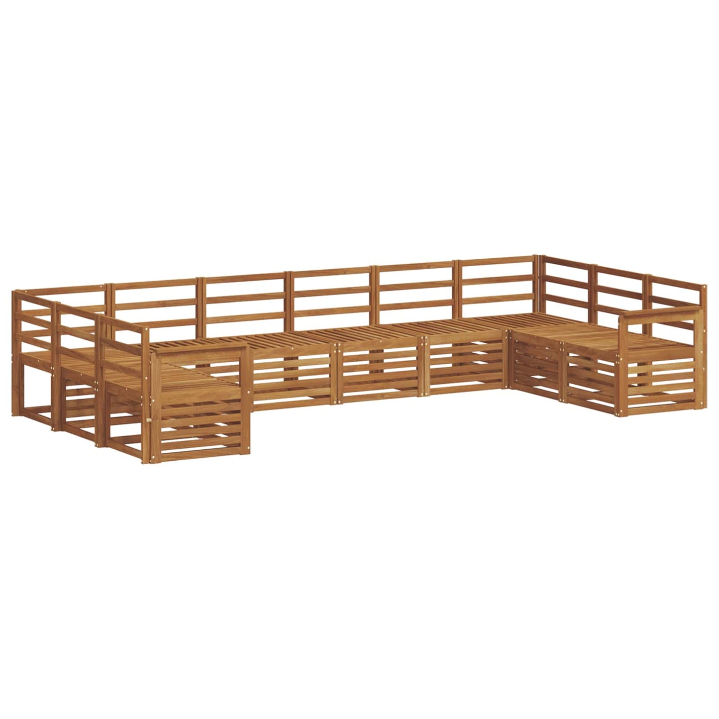 Set divani 10 pcs Naturale Legno di Acacia Massello