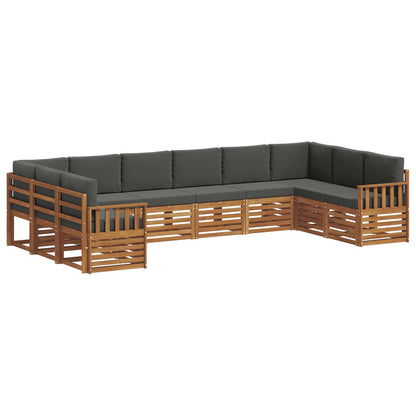 Set divani 10 pcs Naturale e Antracite Legno di Acacia Massello