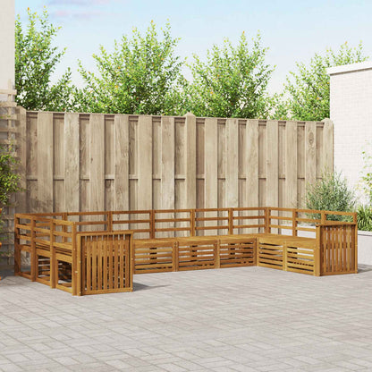 Set divani 10 pcs Naturale Legno di Acacia Massello