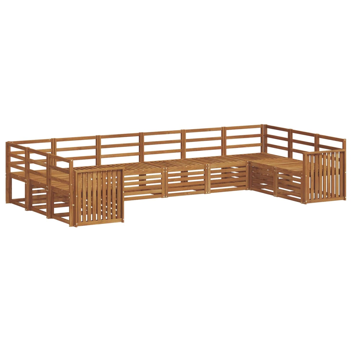 Set divani 10 pcs Naturale Legno di Acacia Massello