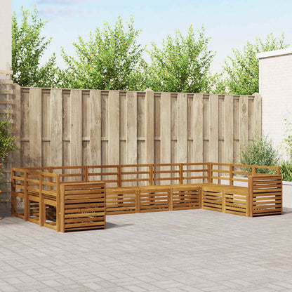 Set divani 10 pcs Naturale Legno di Acacia Massello
