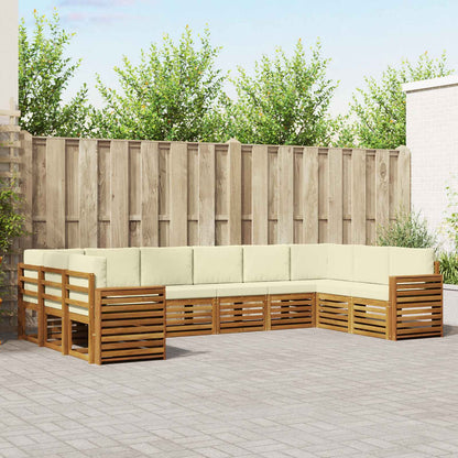 Set divani 10 pcs Naturale e Crema Legno di Acacia Massello