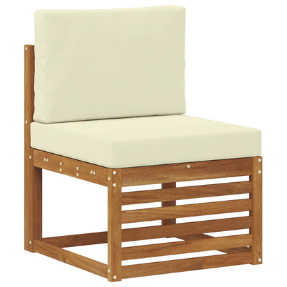 Set divani 10 pcs Naturale e Crema Legno di Acacia Massello