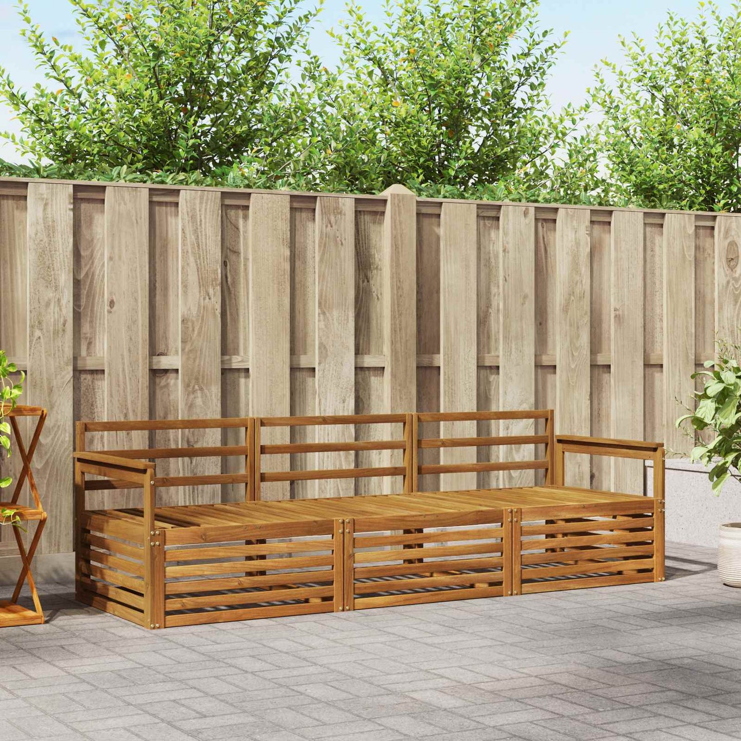 Set di divani da esterno 3 pcs Naturale