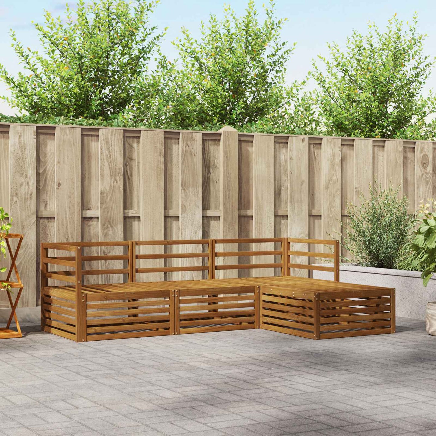 Set di divani da esterno 4 pcs Naturale