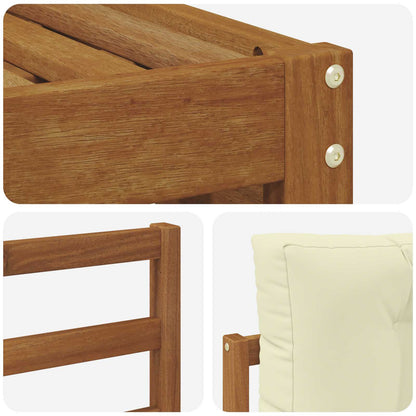 Set di divani da esterno con cuscino 4 pcs Naturale e Crema