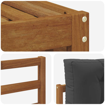 Set di divani da esterno con cuscino 4 pcs Naturale e Antracite