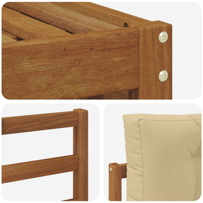 Set di divani da esterno con cuscino 4 pcs Naturale e Beige