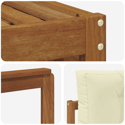 Set di divani da esterno con cuscino 4 pcs Naturale e Crema