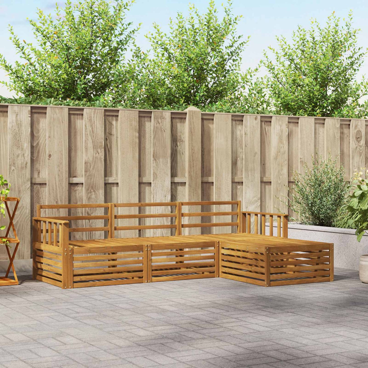 Set di divani da esterno 4 pcs Naturale