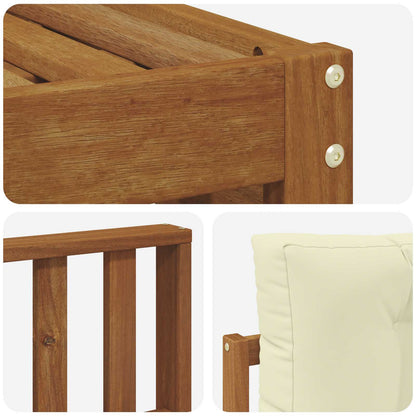 Set di divani da esterno con cuscino 4 pcs Naturale e Crema