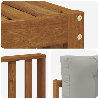 Set di divani da esterno 4 pcs Grigio Naturale e Chiaro