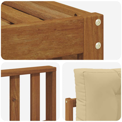 Set di divani da esterno con cuscino 4 pcs Naturale e Beige