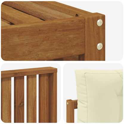 Set di divani da esterno con cuscino 4 pcs Naturale e Crema