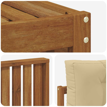 Set di divani da esterno con cuscino 4 pcs Naturale e Beige