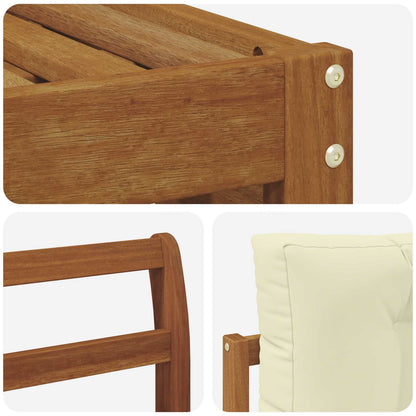 Set di divani da esterno con cuscino 4 pcs Naturale e Crema