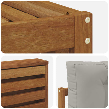 Set di divani da esterno 4 pcs Grigio Naturale e Chiaro