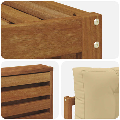 Set di divani da esterno con cuscino 4 pcs Naturale e Beige