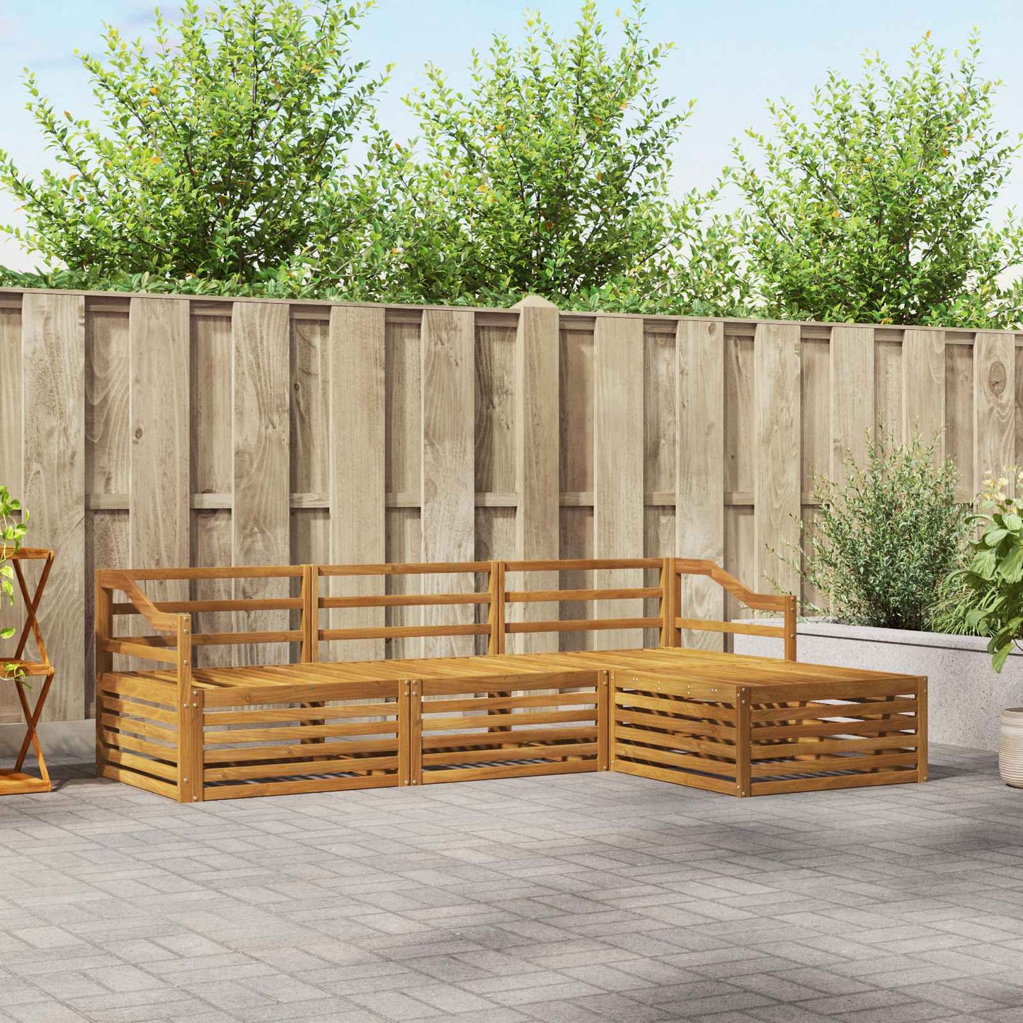 Set di divani da esterno 4 pcs Naturale