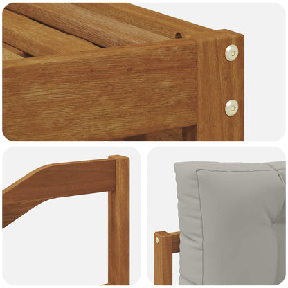 Set di divani da esterno 4 pcs Grigio Naturale e Chiaro