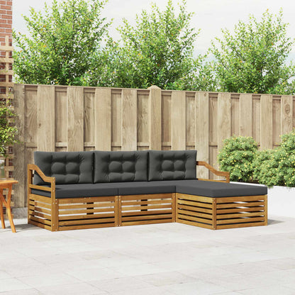 Set di divani da esterno con cuscino 4 pcs Naturale e Antracite