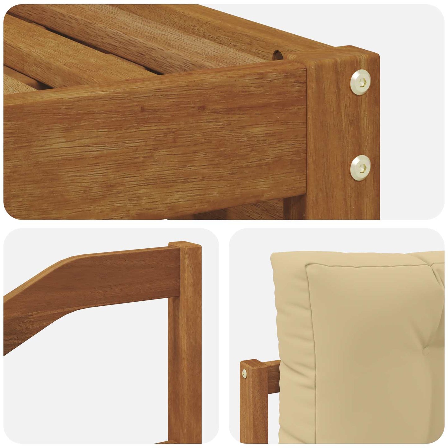 Set di divani da esterno con cuscino 4 pcs Naturale e Beige