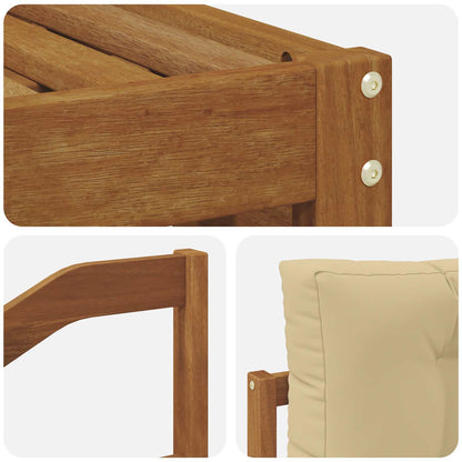 Set di divani da esterno con cuscino 4 pcs Naturale e Beige