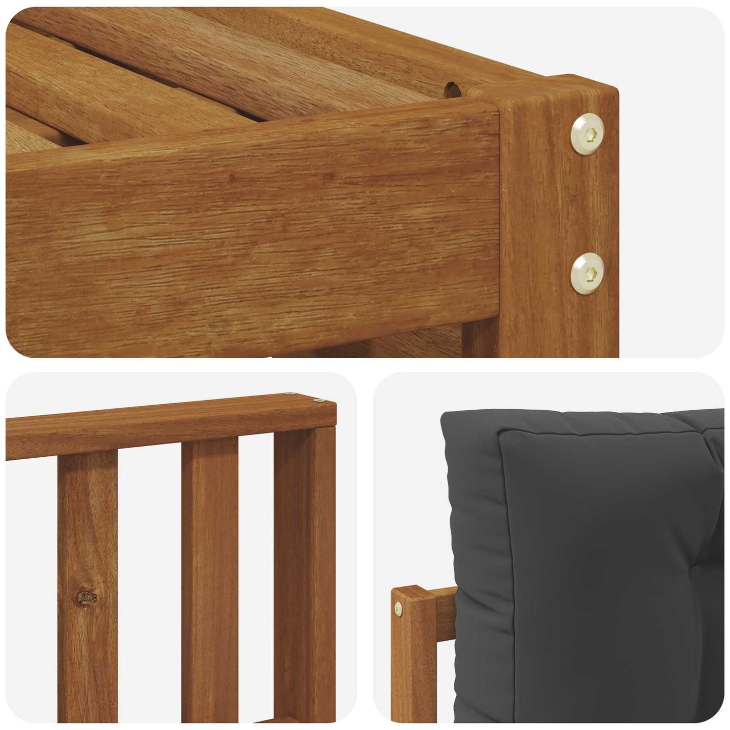 Set di divani da esterno con cuscino 5 pcs Naturale e Antracite