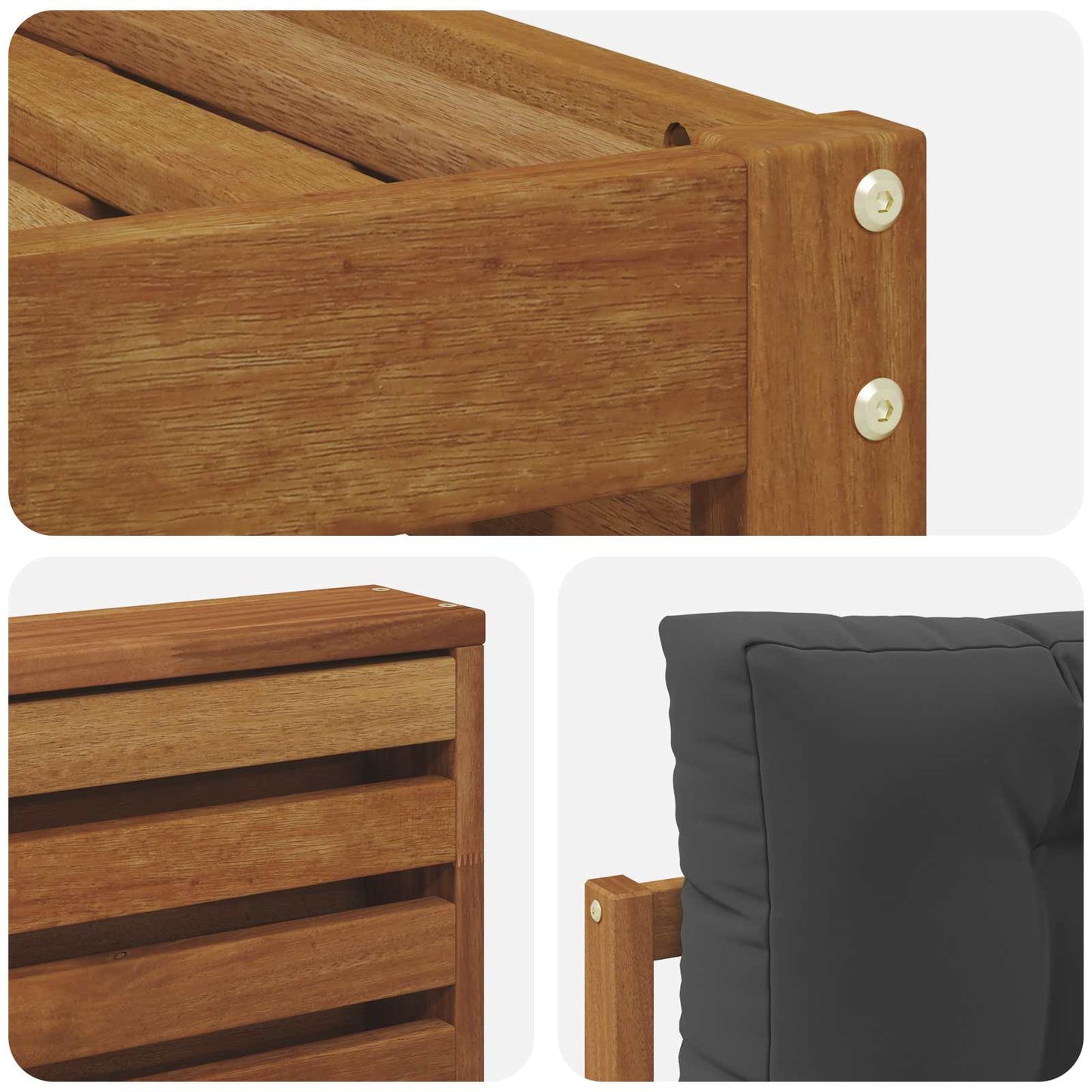 Set di divani da esterno con cuscino 5 pcs Naturale e Antracite