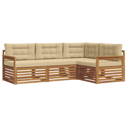 Set di divani da esterno con cuscino 4 pcs Naturale e Beige