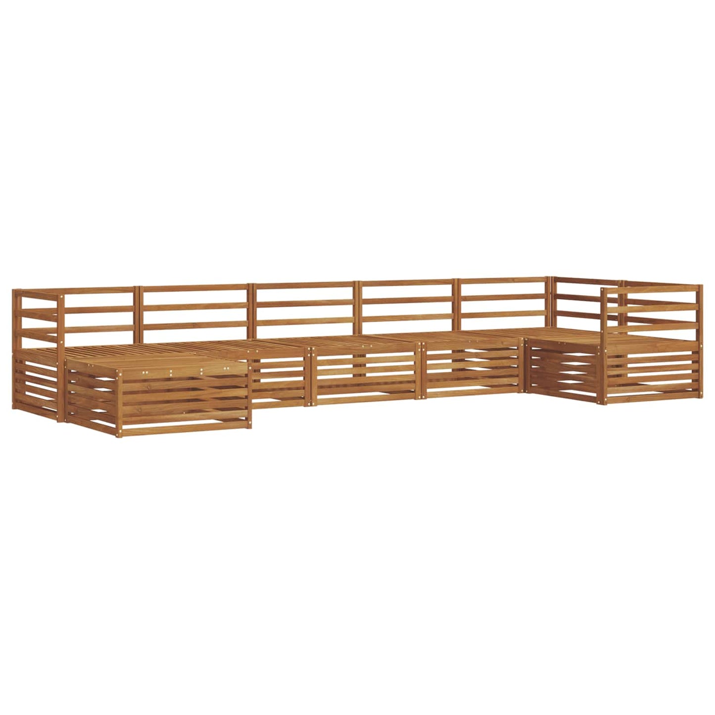 Set divani 7 pcs Naturale Legno di Acacia Massello