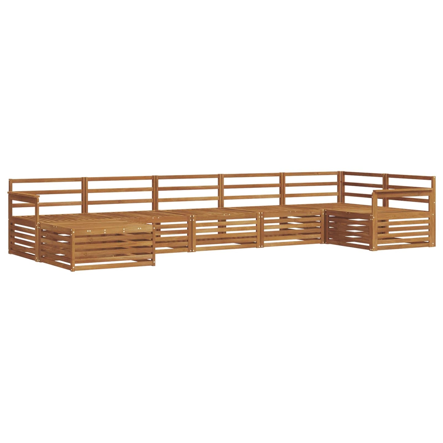Set divani 7 pcs Naturale Legno di Acacia Massello