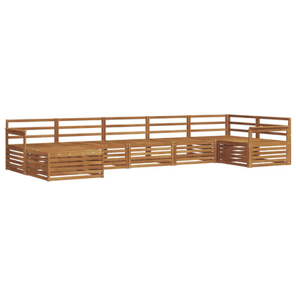 Set divani 7 pcs Naturale Legno di Acacia Massello