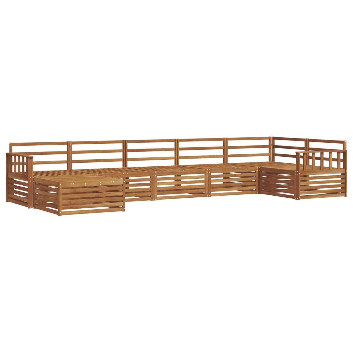 Set divani 7 pcs Naturale Legno di Acacia Massello